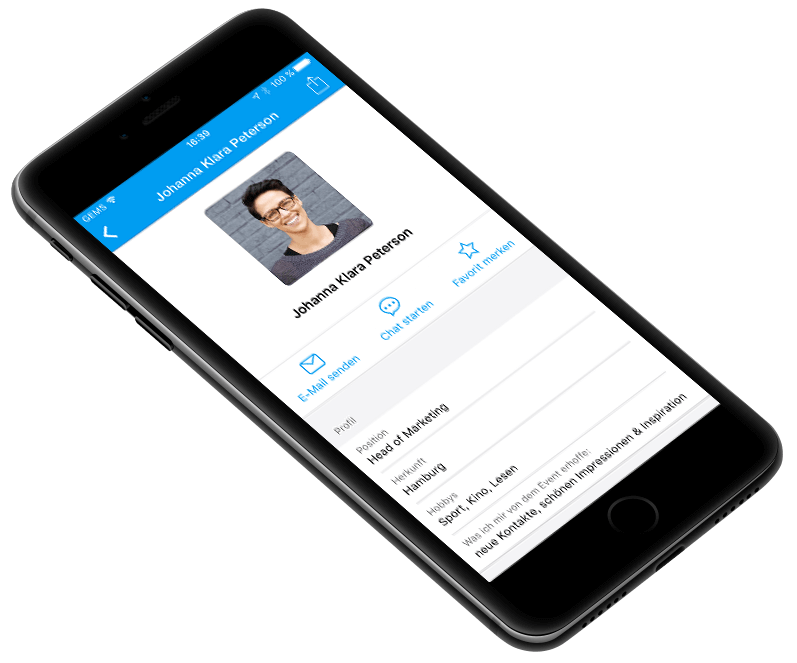 Ansicht Nutzerprofil mit Stammdaten der Teilnehmer